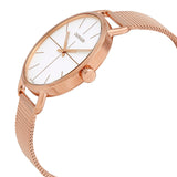 Calvin Klein Even White Dial Rose Gold Mesh Bracelet Watch for Women - K7B21626