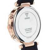 Guess Solstice Diamonds Black Mother of Pearl Dial Black Rubber Strap Watch for Women - GW0113L2