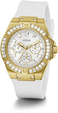 Guess Venus Diamonds White Dial White Rubber Strap Watch for Women - GW0118L5