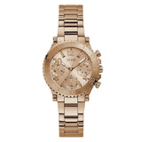 Guess Cosmic Chronograph Rose Gold Dial Rose Gold Steel Strap Watch for Women - GW0465L2