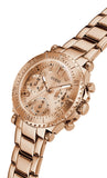 Guess Cosmic Chronograph Rose Gold Dial Rose Gold Steel Strap Watch for Women - GW0465L2