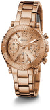 Guess Cosmic Chronograph Rose Gold Dial Rose Gold Steel Strap Watch for Women - GW0465L2