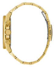 Guess Empire Quartz Black Dial Gold Steel Strap Watch For Men - GW0489G2