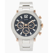Guess Edge Chronograph Black Dial Silver Steel Strap Watch For Men - GW0539G1