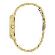 Guess Cubed Analog Gold Dial Gold Steel Strap Watch For Women - GW0606L2