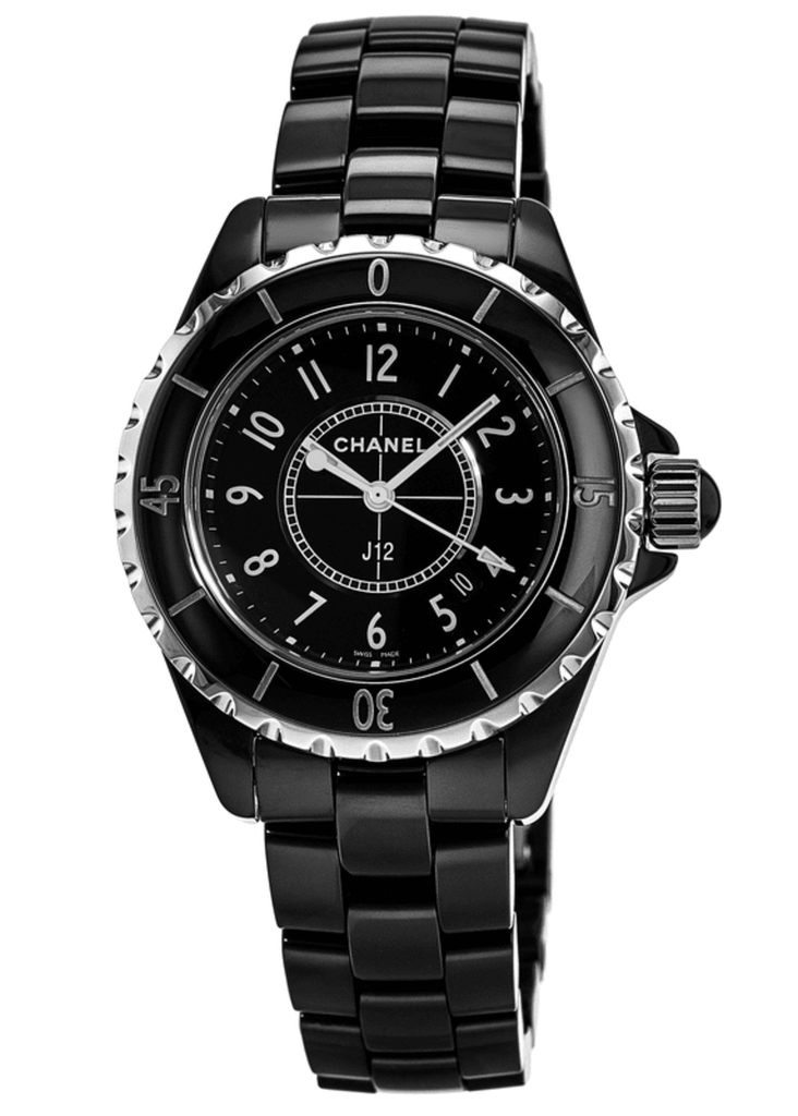 Chanel J12 Quartz Black Dial Black Steel Strap Watch for Women Watch for  Women