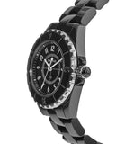 Chanel J12 Quartz Ceramic Black Dial Black Steel Strap Watch for Women - J12 H0682