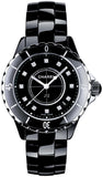 Chanel J12 Quartz Diamonds Black Dial Black Steel Strap Watch for Women - J12 H1625