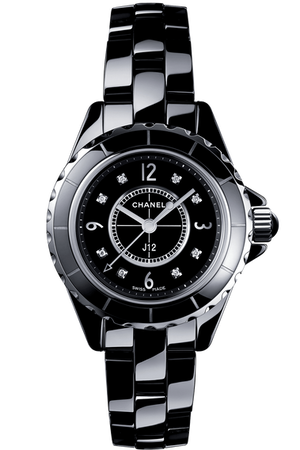 Chanel J12 Classic ceramic & Steel Brilliant-cut Diamond Bezel Women's  Watch H2571