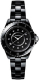 Chanel J12 Quartz Diamonds Black Dial Black Steel Strap Watch for Women - J12 H5701