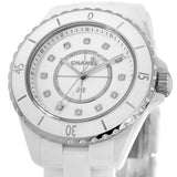 Chanel J12 Quartz Diamonds White Dial White Steel Strap Watch for Women - J12 H5703