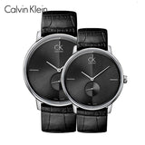 Calvin Klein Grey Dial Black Leather Strap Watch for Women - K2Y2Y1CU