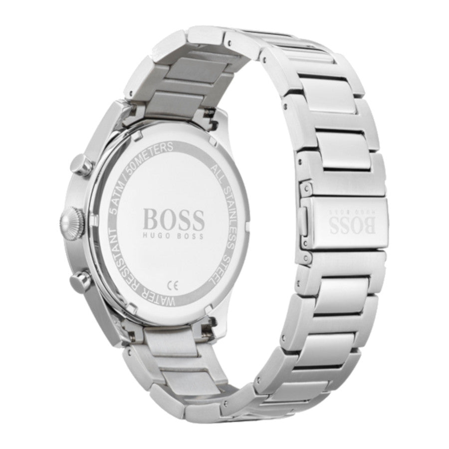 Hugo Boss Pioneer Black Dial Silver Steel Strap Watch for Men - 1513712