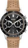 Hugo Boss Allure Black Dial Brown Leather Strap Watch for Men - 1513964