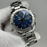 Tag Heuer Aquaracer Automatic Chronograph Blue Dial Silver Steel Strap Watch for Men - CAY2112.BA0927