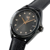 Jam Tangan Tag Heuer Formula 1 Quartz Diamonds Black Dial Black Leather Strap untuk Wanita - WBJ1317.FC8230