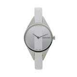 Calvin Klein Rebel White Dial White Leather Strap Watch for Women - K8P231L6