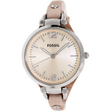 Fossil Georgia Bone Grey Dial Beige Leather Strap Watch for Women - ES2830