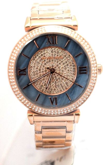 Michael Kors Kerry Mother of Pearl Dial Rose Gold Steel Strap Watch for Women - MK3333