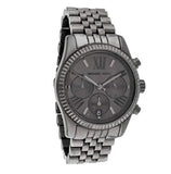 Michael Kors Lexington Chronograph Black Dial Black Steel Strap Watch For Women - MK5709