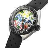 Tag Heuer Formula 1 Alec Monopoly Edisi Khusus Jam Tangan Tali Karet Hitam untuk Pria - WAZ1119.FT8023