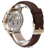 Fossil Townsman Automatic Skeleton Gold Dial Brown Leather Strap Watch for Men - ME3043