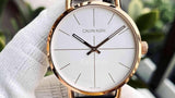 Calvin Klein Even White Dial Black Leather Strap Watch for Women - K7B216C6