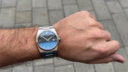 Tissot Powermatic 80 Automatic Gradient Blue Dial Silver Steel Strap Watch for Men - T137.407.11.051.01
