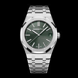 Audemars Piguet Royal Oak 50th Anniversary Green Dial Silver Steel Strap Watch for Men - 15510ST.OO.1320ST.04