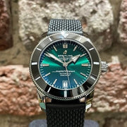 Breitling Superocean Heritage B20 Automatic 42 Green Dial Black Mesh Bracelet Watch for Women - AB2010121L1S1