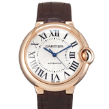Cartier Ballon Bleu De Cartier White Dial Brown Leather Strap Watch for Women - WGBB0009