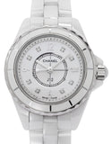 Chanel J12 Diamonds Quartz Mother of Pearl White Dial White Steel Strap Watch for Women - J12 H2570