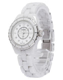 Chanel J12 Diamonds Quartz Mother of Pearl White Dial White Steel Strap Watch for Women - J12 H2570