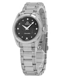 Omega Seamaster Aqua Terra Quartz Diamond Black Dial Silver Steel Strap Watch for Women - 220.10.28.60.51.001