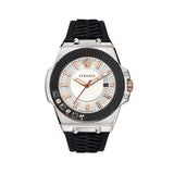 Versace Chain Reaction Quartz White Dial Black Rubber Strap Watch for Men - VEDY00219