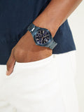 Guess Scope Multifunction Blue Dial Blue Steel Strap Watch for Men - GW0454G4