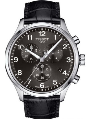 Tissot Chrono XL Classic Black Dial Black Leather Strap Watch For Men - T116.617.16.057.00