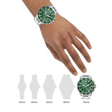 Emporio Armani Diver Chronograph Green Dial Silver Steel Strap Watch For Men - AR11500