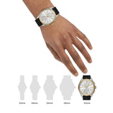 Emporio Armani Claudio Chronograph Silver Dial Black Leather Strap Watch For Men - AR11498