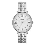 Fossil Jacqueline White Dial Silver Steel Strap Watch for Women - ES3920