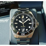 Tag Heuer Aquaracer Professional 300 Automatic Black Dial Silver Steel Strap Watch for Men - WBP201A.BA0632