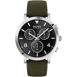 Hugo Boss Vesada Grey Dial Green Nylon Strap Watch for Men - 1513692