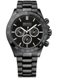 Hugo Boss Ikon Chronograph Black Dial Black Steel Strap Watch for Men - 1512961
