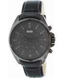 Hugo Boss Driver Chronograph Black Dial Black Leather Strap Watch For Men - HB1513061