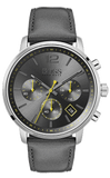 Hugo Boss Attitude Grey Dial Grey Leather Strap Watch for Men - 1513658