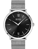 Hugo Boss Jackson Quartz Black Dial Silver Mesh Bracelet Watch For Men - 1513514