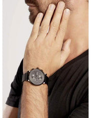 Hugo Boss Integrity Chronograph Black Dial Black Mesh Bracelet Watch for Men - 1513813