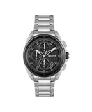 Hugo Boss Volane Black Dial Silver Steel Strap Watch for Men - 1513949