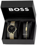 Hugo Boss Horizon Quartz Black Dial Gold Mesh Bracelet Watch For Men - HB1513735