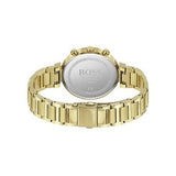Hugo Boss Flawless Chronograph Gold Dial Gold Steel Strap Watch for Women - 1502532
